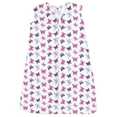 Hudson Baby Infant Girl Cotton Sleeveless Wearable Sleeping Bag, Sack, Blanket, Butterflies