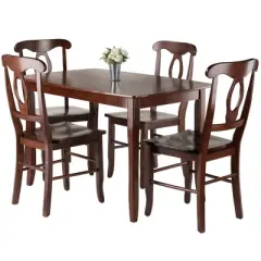 5pc Inglewood Dining Table with 4 Key Hole Back Chairs Walnut - Winsome