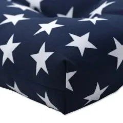 2pk Outdoor/Indoor Large Chair Pad Set Macey Americana Blue - Pillow Perfect