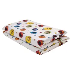 NoJo Sesame Street Come and Play Blue, Green, Red and Yellow, Elmo, Big Bird, Cookie Monster, Grover and Oscar the Grouch Preschool Nap Pad Sheet
