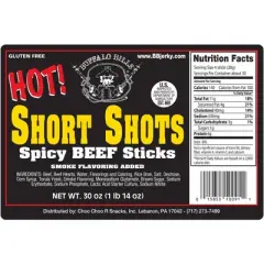 Buffalo Bills Hot Short Shots (120 hot and spicy 3.5" beef sticks per 30oz bag)