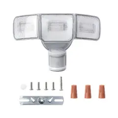 Home Zone Security&reg; Smart SMD 3-Light Motion Sensing LED Outdoor Flood Light, 3,500 Lumens in White