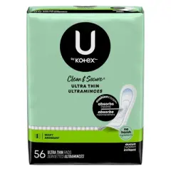 U by Kotex Clean & Secure Heavy Ultra-Thin Feminine Fragrance Free Pads - Unscented