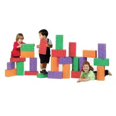 Smart Monkey Toys ImagiBRICKS Giant Rainbow Building Block Set, 24 Pieces