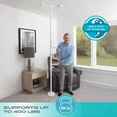 Stander Wonder Pole Heavy Duty, Bariatric Tension-Mounted Security Pole with Rotating Grab Bar