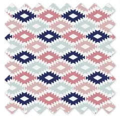 Bacati - Emma Aztec Print Kilim Coral/Mint/Navy Crib/Toddler Bed Skirt..