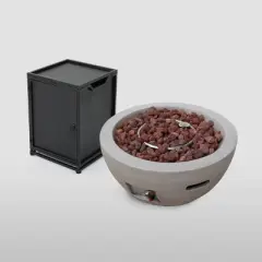 27" Marcel Concrete Fire Pit Light Gray - Christopher Knight Home