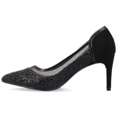 Journee Collection Womens Kalani Pointed Toe Mid Heel Pumps