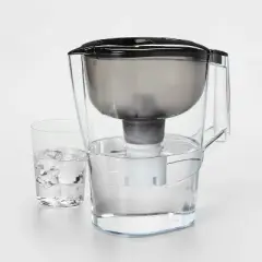 Water Filtration Pitcher Black 10 Cup Capacity - up&up&trade;: Dishwasher-Safe, 2 Filters, Electronic Change-Filter Indicator
