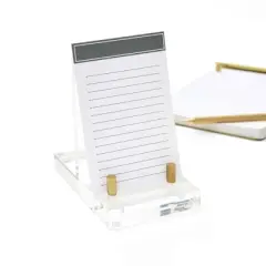 RUSSELL + HAZEL Acrylic Easel: Clear Desk Organizer, Office Supplies, Acrylic Stand, 6" x 4" x 6"
