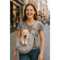 Parisian Pet - 'Gray Sling Carrier' for Dogs & Cats - Hands-Free Pet Transport Solution