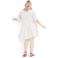 Women's Plus Size Samara Tiered Tunic - ivory | AVEOLOGY