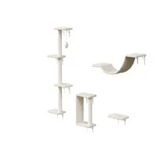 YOOCOZZ Modern Wall-Mounted Cat Furniture - 4pcs-Beige