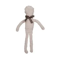 Transpac Fabric Mummy Posable Decorative Figurine for Halloween Indoor Use White Tabletop Decoration Gift