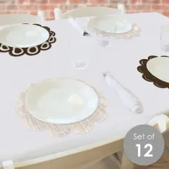 Big Dot of Happiness Woodland Creatures - Baby Shower or Birthday Party Round Table Decorations - Paper Chargers - Place Setting For 12