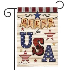 Briarwood Lane Summer Double Sided Garden Flag 12x18 For Outdoor Bless the Usa Patriotic For Summer Garden Flag Flags For Outside