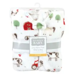 Hudson Baby Infant Boy Plush Sleeping Bag, Sack, Blanket, Boy Farm Animals Long Sleeve