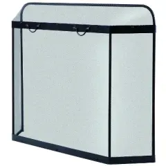 Panacea Black Matte Steel Fireplace Screen Spark Guard