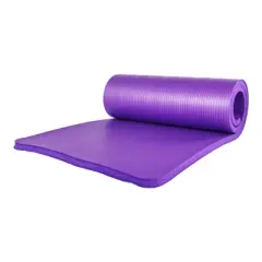 BalanceFrom Fitness 71 x 24 x 1'" All-Purpose Extra Thick Non-Slip High Density Anti-Tear Exercise Yoga Mat with Knee Pad & Carrying Strap, Purple