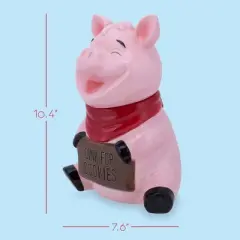 100 North Ceramic 10 inch Everyday Cookie & Candy Jar with Airtight Lid: Kitchen Canisters, Pet Treat Containers & Farmhouse Storage, Pig Sign Oink
