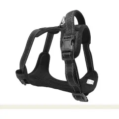 Happilax Adjustable Reflective and Soft Padded Dog Harness, Large, Black