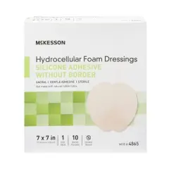 McKesson Foam Dressing - Sacral, No Border, with Film Backing - 7 in. x 7 in.