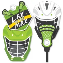 Big Dot of Happiness Lax to the Max Lacrosse Helmet, Stick, and Shield Decorations DIY Party Essentials Set of 20