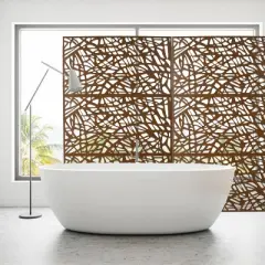 CAVINAS Patio Privacy Screen Modern Metal Fence Panels with Mesh Pattern for Outdoor Decor, 76" H&times;48" W