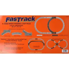 Lionel 612028 FasTrack Electric Model Train O Gauge Inner Passing Loop Add-On Pack with 4 Total Pieces
