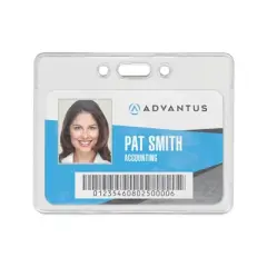 Advantus&reg; Proximity Badge Holders, Horizontal, Clear, Pack of 50