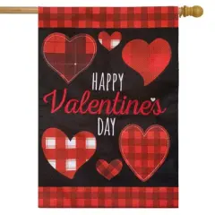 Patterned Valentine's Day Burlap House Flag Hearts 28" x 40" Briarwood Lane
