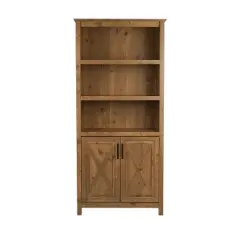 Saint Birch Houston 2-door Bookcase, Rustic Brown