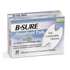 B-Sure Unisex Incontinence Liner - Butterfly Shape, Light, 24 Count, 1 Pack