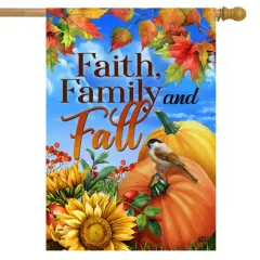 Briarwood Lane Double Sided House Flag 40x28 For Outdoor Faith Family and Fall For Fall House Flag