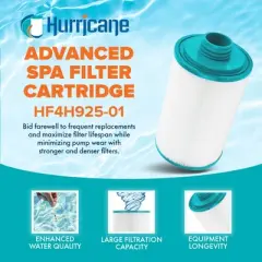 Hurricane Filters Advanced Pool Filter Cartridge Replacement with Advanced Bond Filter and Optimal Waterflow for In Ground Pools, White