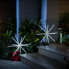 Flipo Multi-Colored Sparkler 126 LED Garden Lights Waterproof Great for Holidays Parties & More Control Brightness & Mode W/Remote Control