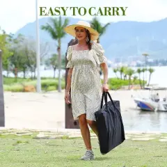 Oversized Camping Director's Chair, Heavy-Duty Folding Lawn Chair with Side Table & Storage Pouch, 330 lb Capacity, Portable for Beach, Fishing