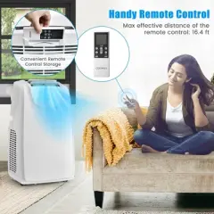 Costway 8000 BTU (11,500 BTU ASHRAE) Dual Hose Portable Air Conditioner 3-in-1 AC Unit w/ Remote Control