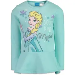 Disney Frozen Princess Anna Elsa Girls Sweatshirt and Leggings Outfit Set Toddler
