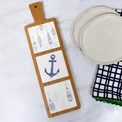 Lake 16.5" Bamboo & Ceramic Tile Trivet