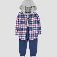 Carter's Just One You&reg; Baby Boys' Plaid Top & Bottom Set - Blue/Purple