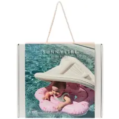 Sunnylife Baby Float - Cotton Candy Pink, Inflatable Tube, Head Rest & Shade