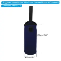 Unique Bargains Neoprene Portable Insulated Textured Adjustable Strap Water Bottle 
Sling Bags 2 Pcs 2.6"x7.28"