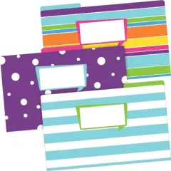 Barker Creek 18pk Happy Legal Size File Folders Design Set: Multicolor Cardstock, Top Tab, 50 Sheet Capacity