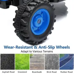 Ride Tractor for Kids, Tractor Ride On with Trailer, 12V Battery Powered Electric Tractor with Remote Control, 35W Dual Motors, Unload Button