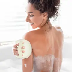 Unique Bargains Bathroom Jute Bath Loofahs 5.51"x4.21" Beige 1 Pc