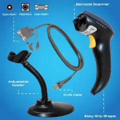 Nadex Coins&trade; Handheld Barcode Laser Scanner for CR260/CR360/CR600 Cash Registers in Black