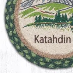 Earth Rugs Mt. Katahdin Table Trivet &ndash; Scenic Eco-Friendly Accent in Natural Jute
