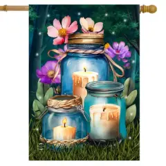 Briarwood Lane Spring House Flag 40x28 For Outdoor Be a Light Jars For Spring House Flag