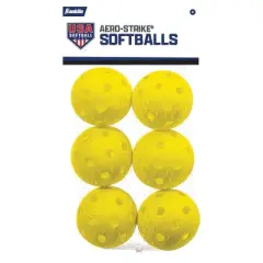 Franklin Sports USA 90MM Plastic Softball Training Balls 6pk - Yellow